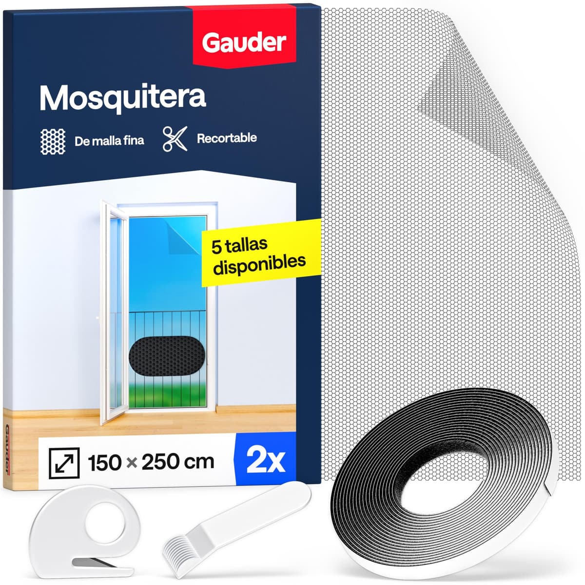 GAUDER Mosquitera para Ventana - Red Anti-Insectos con Cierre de Gancho y Bucle - Protección Adhesiva contra Mosquitos - Malla Autoadhesiva (130 x 150 cm - Bianca) — view 16