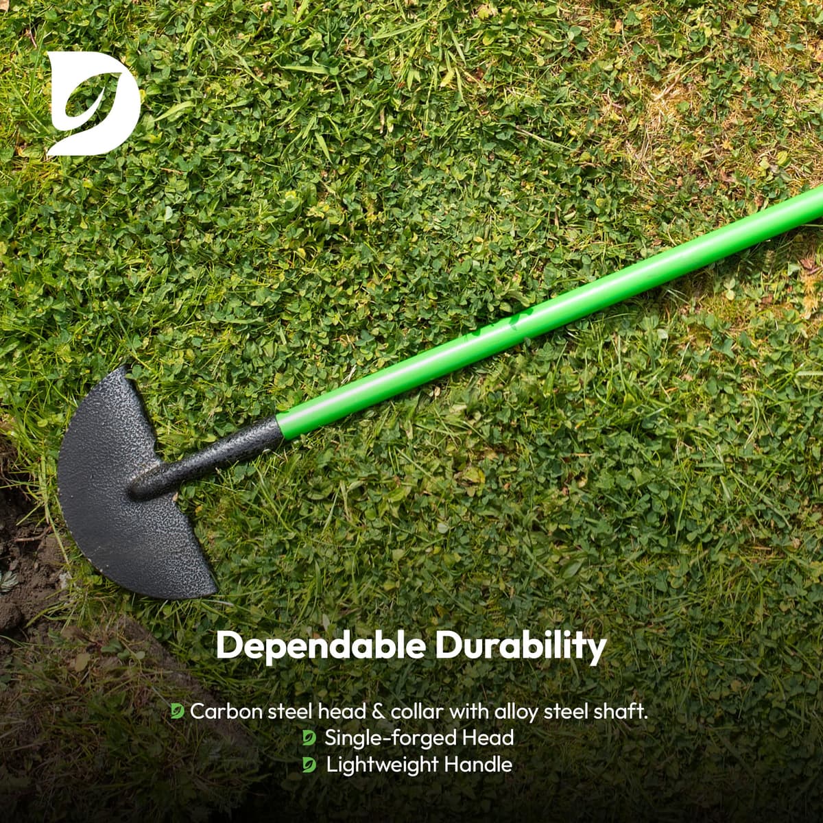 Hardys Garden Tools | Carbon Steel Lawn Edging Border Cutter & Garden Edging Tool | Half Moon Lawn Edger & Edge Trimmer with Head Step | T Handle 91cm — view 3