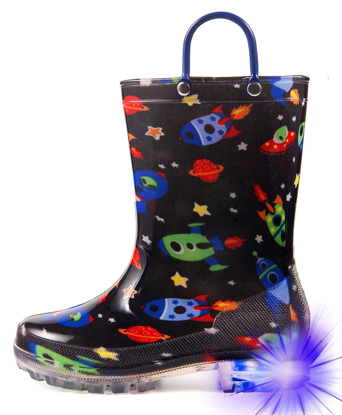 Hugrain Kids Adorable Light Up Wellies with Easy On Handles — view 18