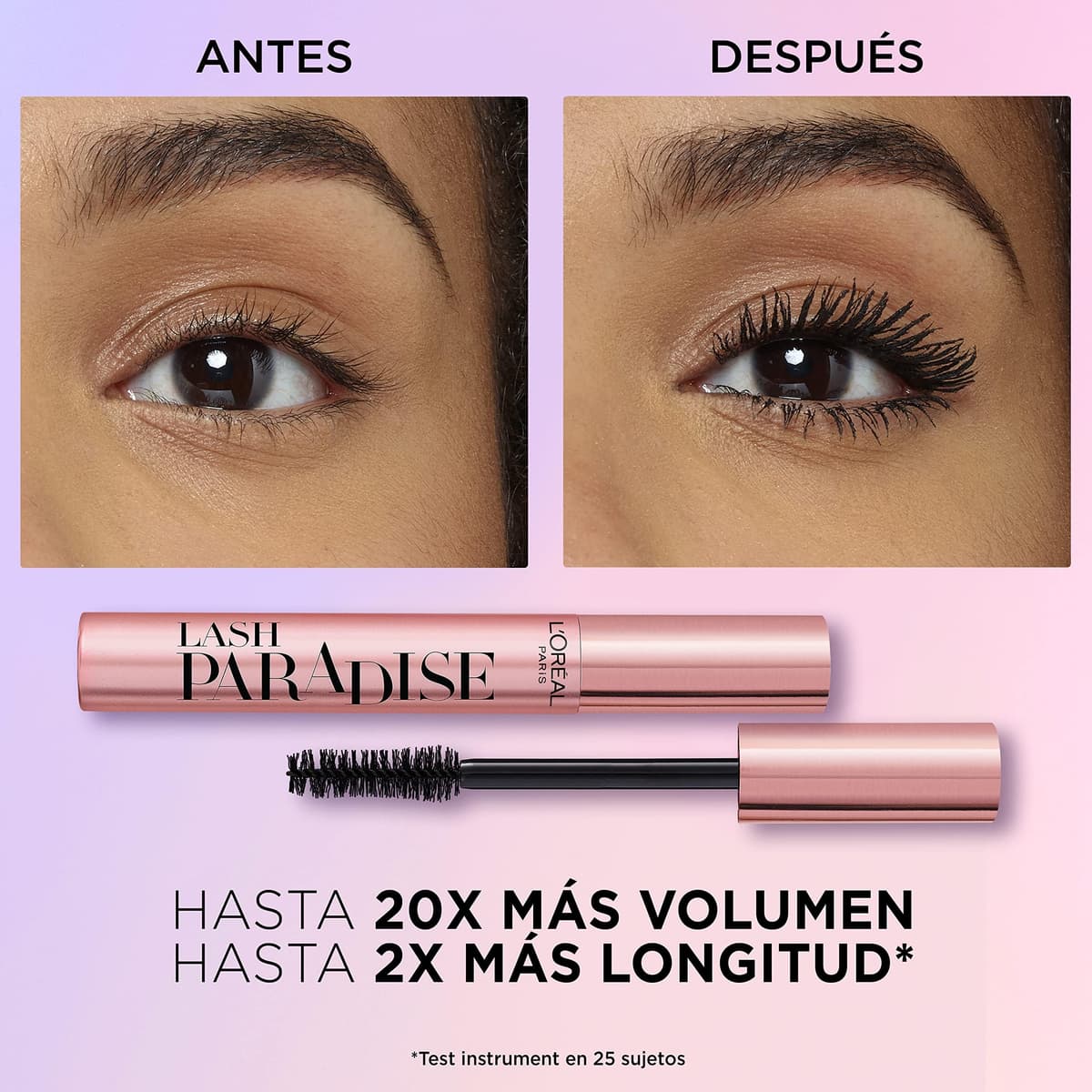 L'Oreal Paris Make-up Designer Máscara De Pestañas Volumen Y Longitud Paradise, Extra Black, 6.40 ml (Paquete de 1) — view 3