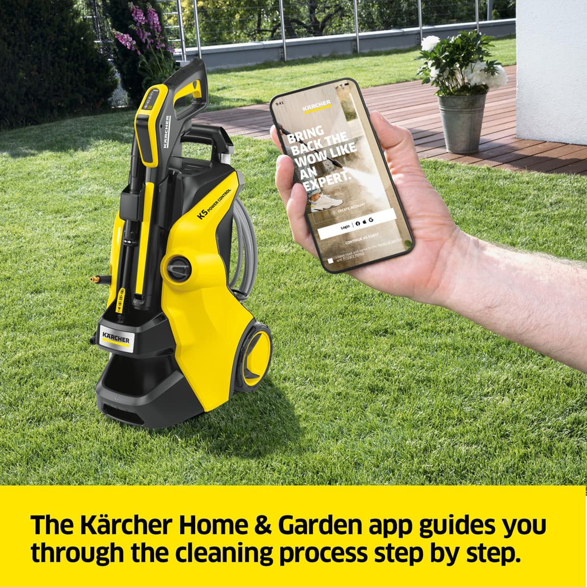Kärcher K 5 Power Control Flex Pressure Washer, pressure: max. 145 bar, flow rate: 500 l/h, area coverage: 40 m²/h, water filter, weight: 13 kg, high-pressure Flex hose, dirt blaster, spray lance — view 4