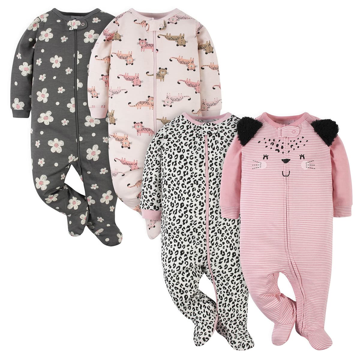 Gerber Baby Girls 4 Pack Sleep 'N Play Footie Baby and Toddler Sleepers — view 24
