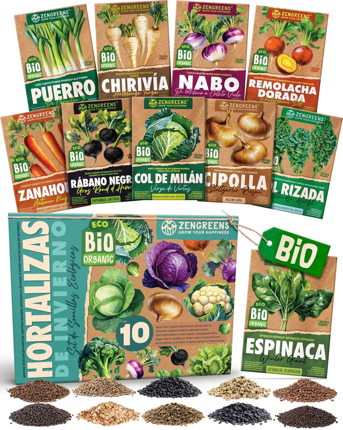 ZenGreens® - Set de semillas de hierbas medicinales y para infusiones eco - 10 variedades para cultivar fácilmente en el jardín, balcón o parterre elevado - Sementes verduras — view 49