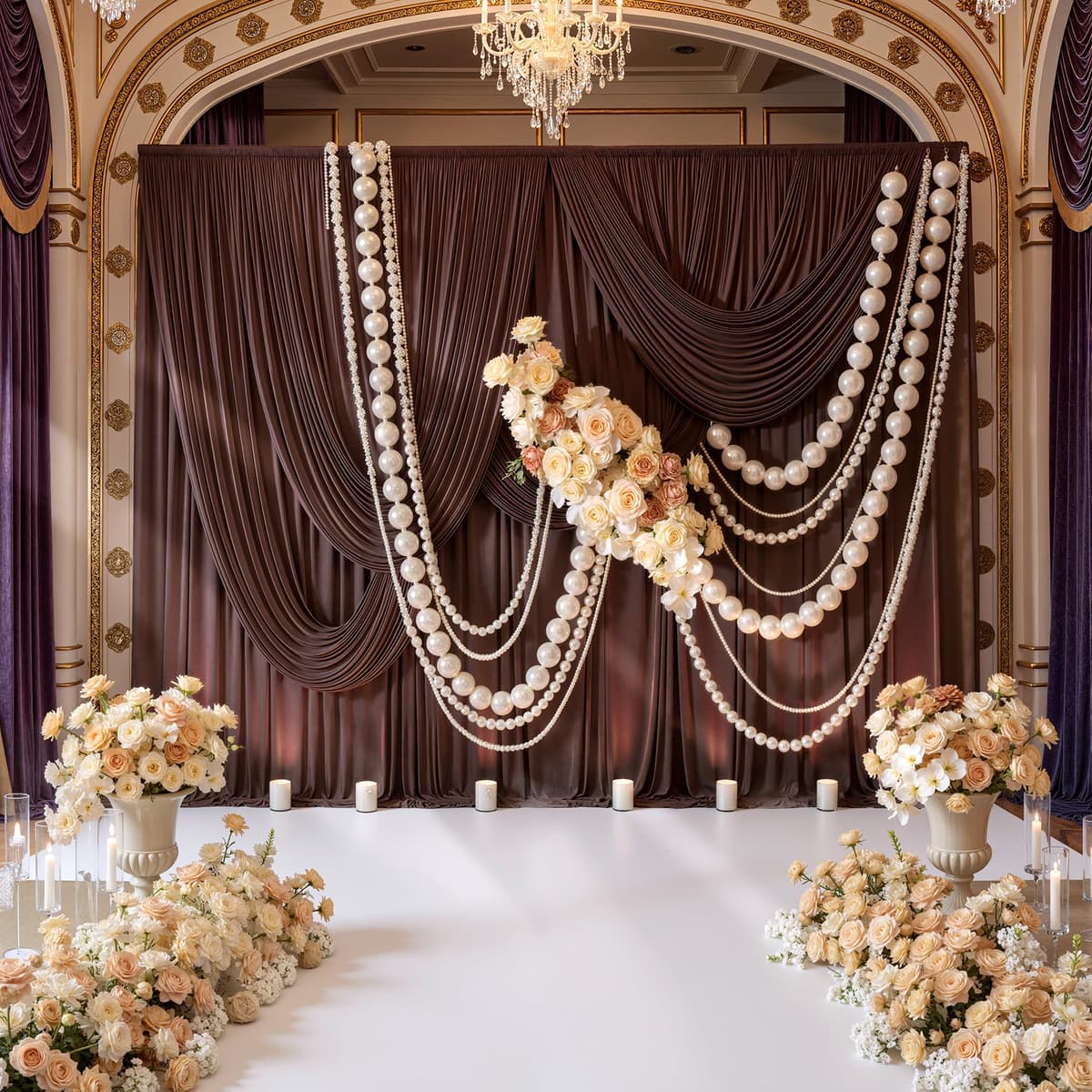 10ft x 10ft Wrinkle Free Brown Backdrop Curtains for Parties, Polyester Photo Backdrop Drapes 2 Panels 5x10ft for Wedding Birthday Party Photography Background Photoshoot — view 3