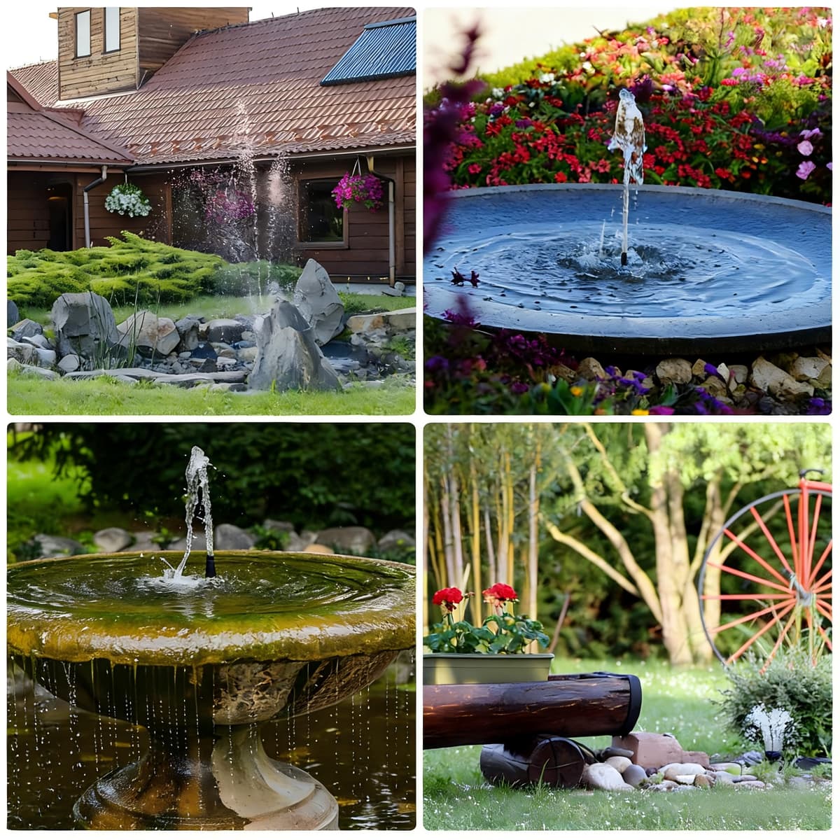 AISITIN Solar Water Fountain, Solar Powered Water Fountain with Multiple Nozzles, Floating Solar Pond Pump,Solar Water Feature for Bird Bath, Garden, Pond, Pool and Fish Tank — view 4