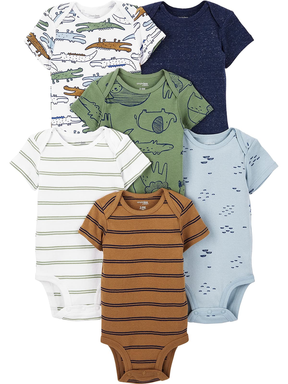 Simple Joys by Carter's Short Sleeve Bodysuit Body Bebé-Niños (Pack de 6) — view 15