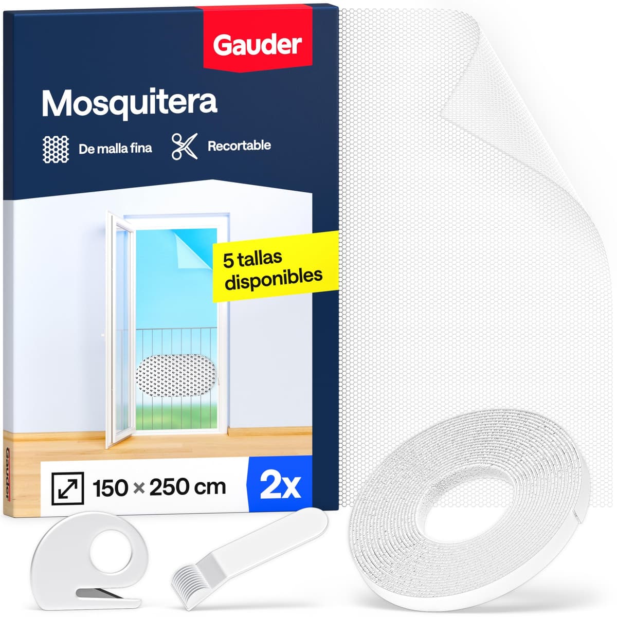 GAUDER Mosquitera para Ventana - Red Anti-Insectos con Cierre de Gancho y Bucle - Protección Adhesiva contra Mosquitos - Malla Autoadhesiva (130 x 150 cm - Bianca) — view 27