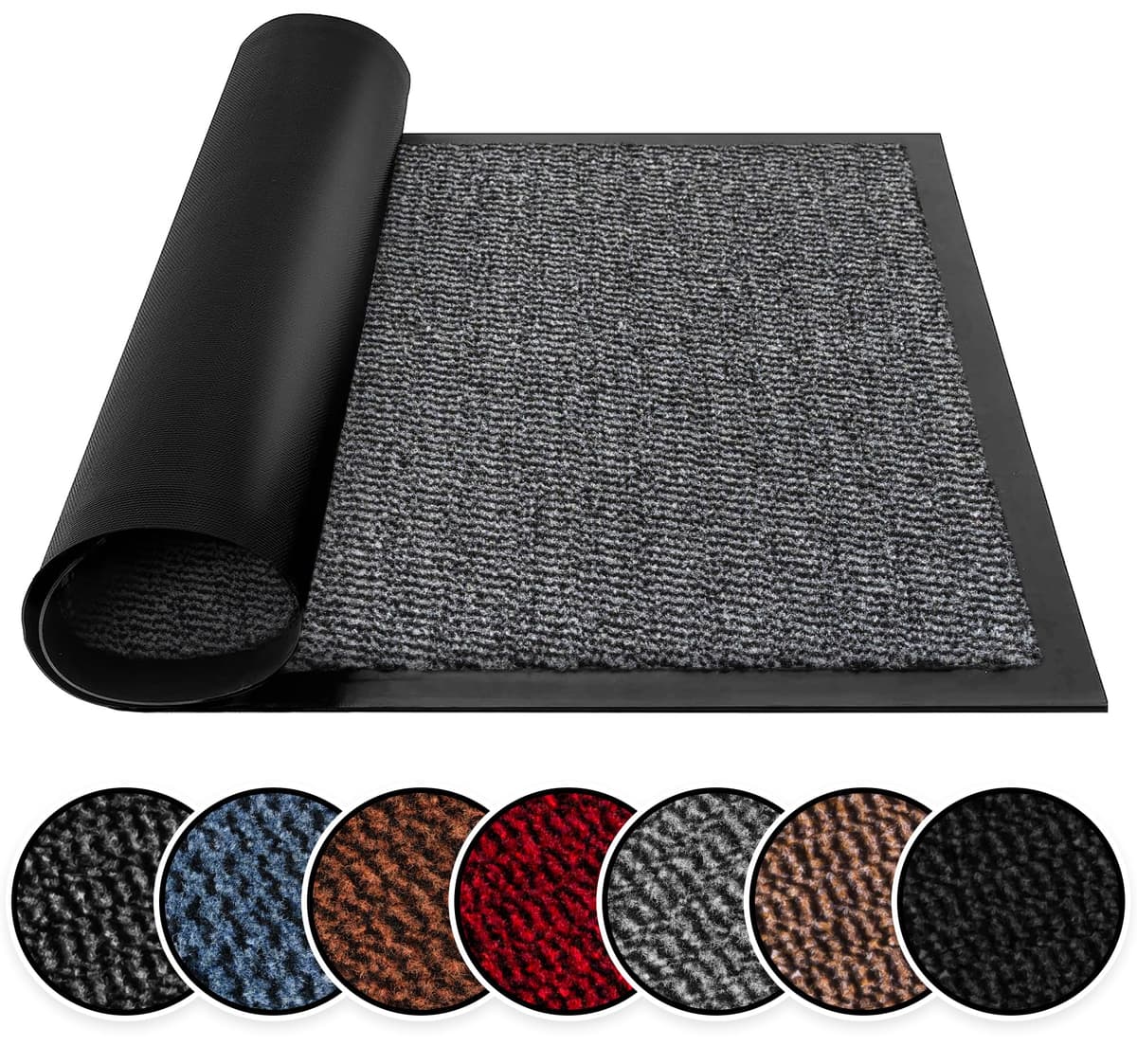 BLADO Washable Door Mats Indoor & Outdoor - Non-Slippery Heavy Duty - Stylish & Large Rubber - Perfect Dust Grabbing Doormats (Anthracite, 40cm x 60cm) — view 14