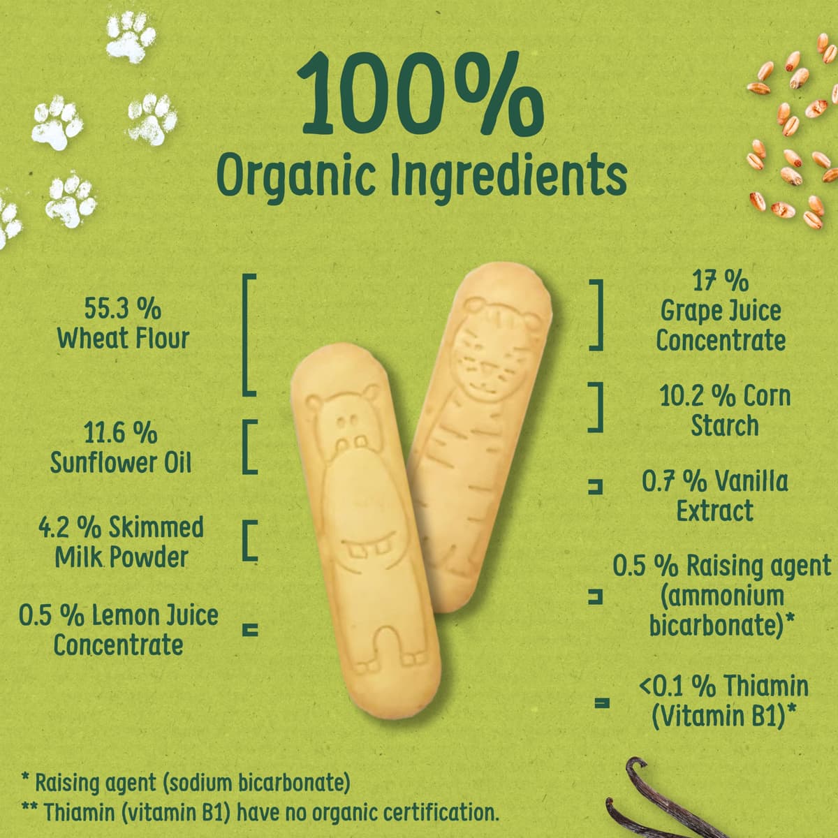 Organix Vanilla Organic Little Ruskits, Organic Baby Snack, 6+ Months, 10 x 6 g Ruskits Per Box (4 Boxes Total) — view 3
