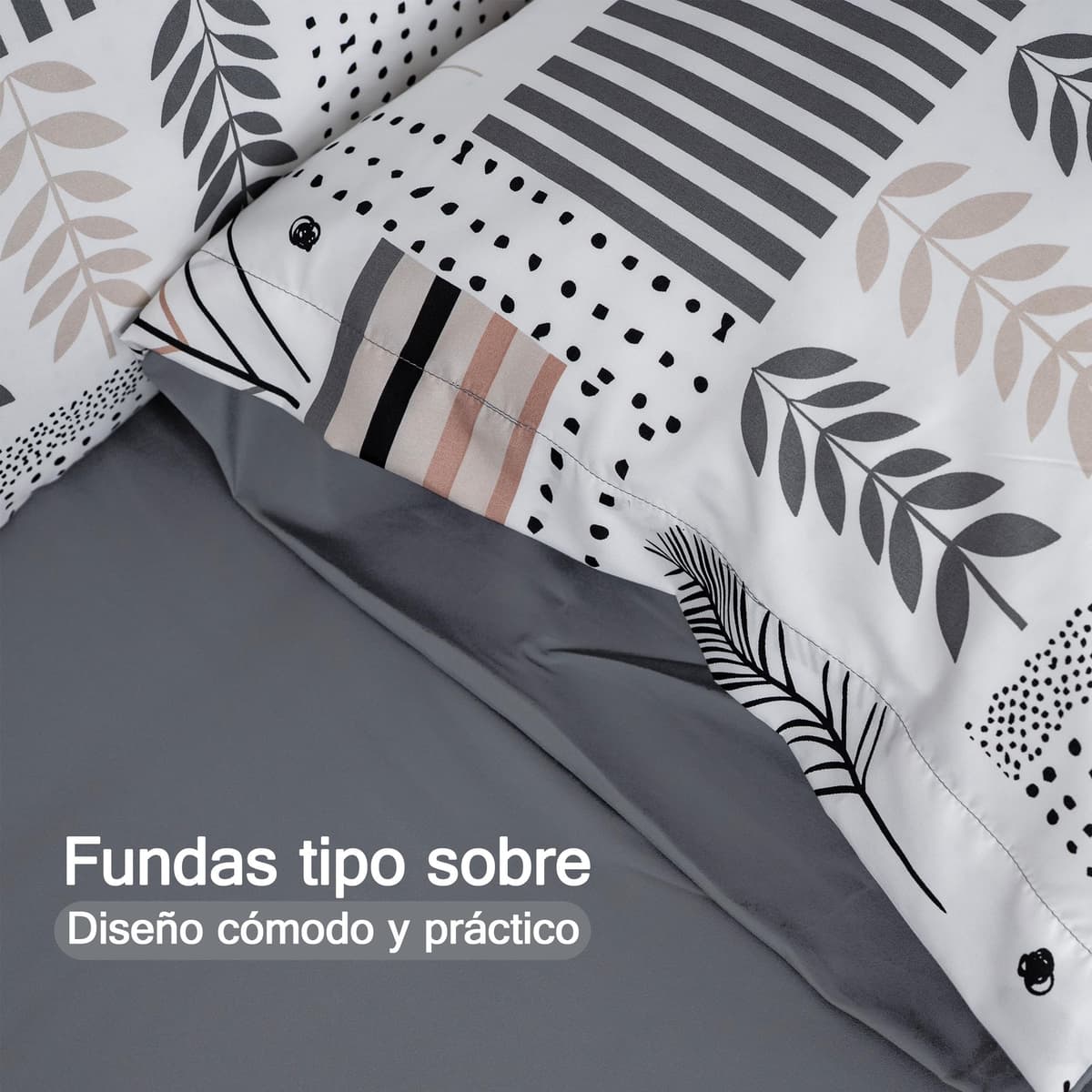 Etrexonline Juego de Funda Nórdica 3 Piezas Cama 150 Microfibra Suave Transpirable - 1 Funda Edredón 220x240 cm y 2 Fundas de Almohada 50x75 cm (Geometricas) — view 5