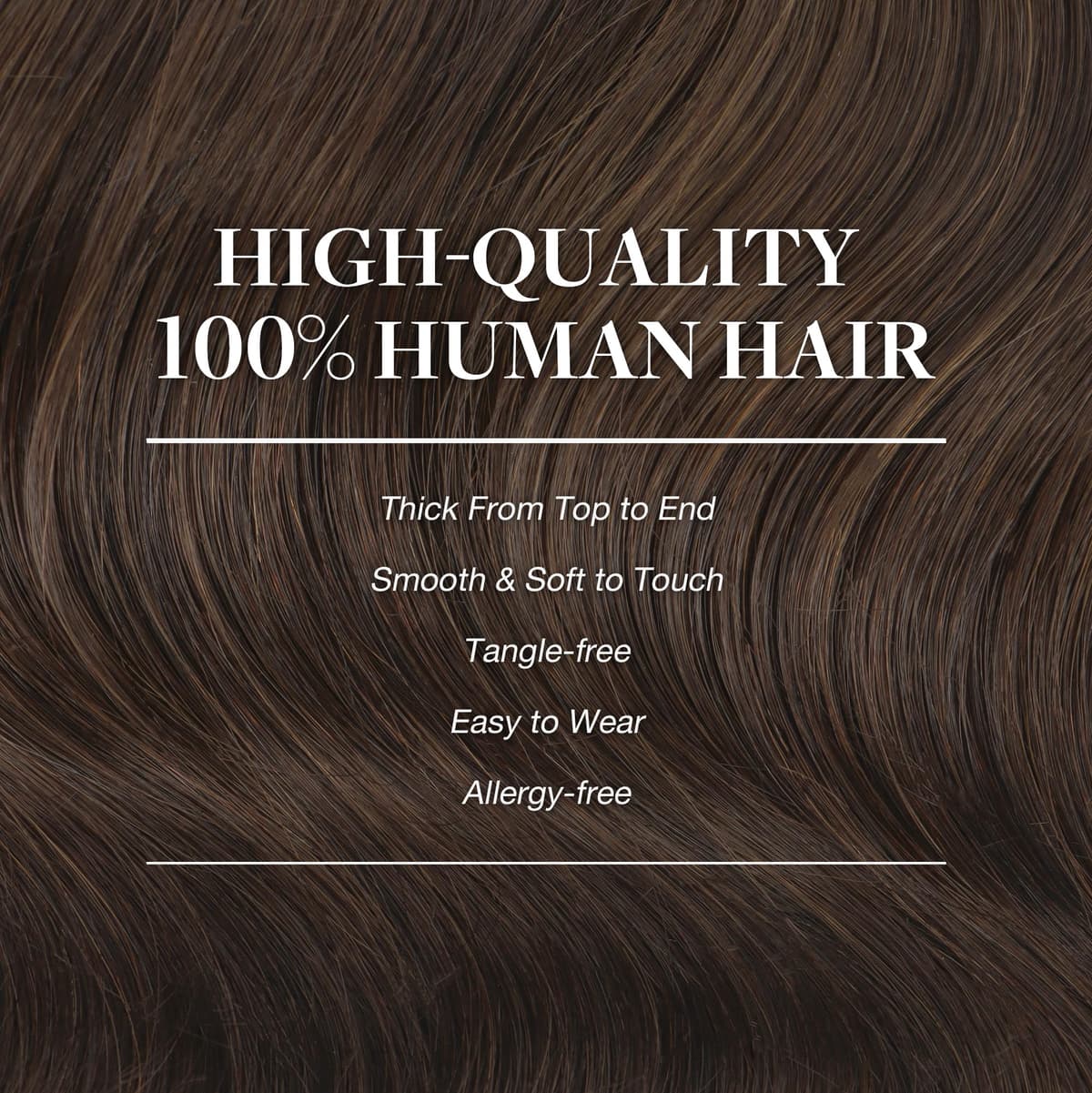 GOO GOO Clip in Hair Extensions Human Hair, 18inch 150g 9Pcs, #2 Dark Brown, Hair extensions for women, Human Hair Extensions Clip in — view 40