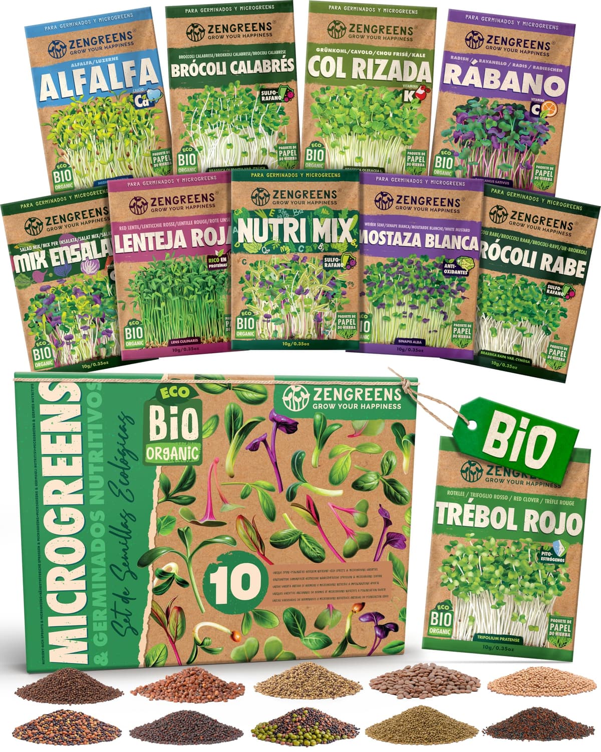 ZenGreens® - Set de semillas de hierbas medicinales y para infusiones eco - 10 variedades para cultivar fácilmente en el jardín, balcón o parterre elevado - Sementes verduras — view 25