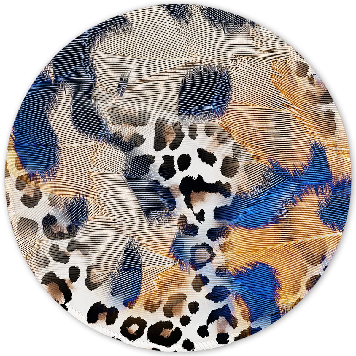 ITNRSIIET Mouse Pad with Stitched Edge, Premium-Textured Mouse Mat Waterproof Non-Slip Rubber Base Round Mousepad for Office Gaming Laptop, Cute Design Desk Accessories, Leopard Print