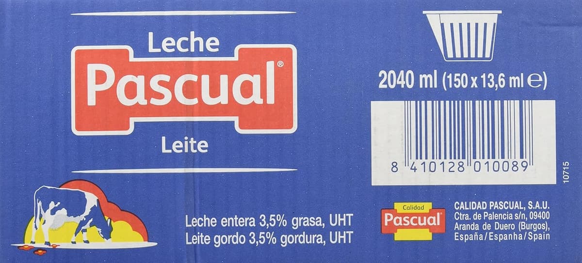 Calidad Pascual - Leche Pascual Entera - Caja de 150 Tarrinas de 14 ml - Monodosis, Sin necesidad de refrigeración — view 5