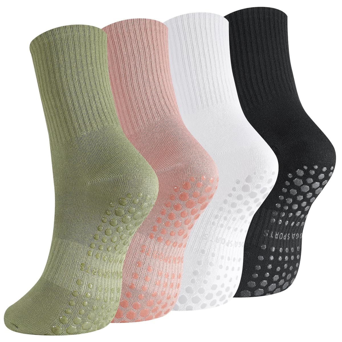 Zuimei Yoga Grip Socks Women, Non Slip Pilates Socks Grippy Socks Ladies Mid-Calf Grip Socks for Ballet Dance Workout Fitness Running — view 9