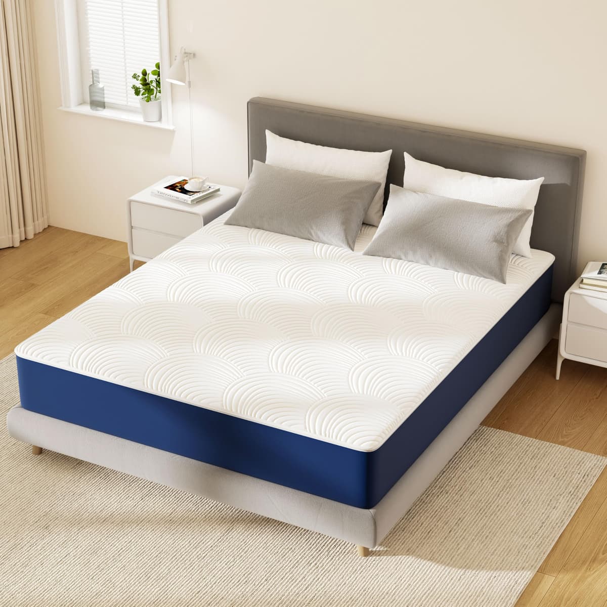 Mattress Queen Size, Swbvs 10 Inch Memory Foam with with Pokect Spring Hybrid Firm Queen Mattress in a Box Pressure Relief & Supportive Matelas — view 10