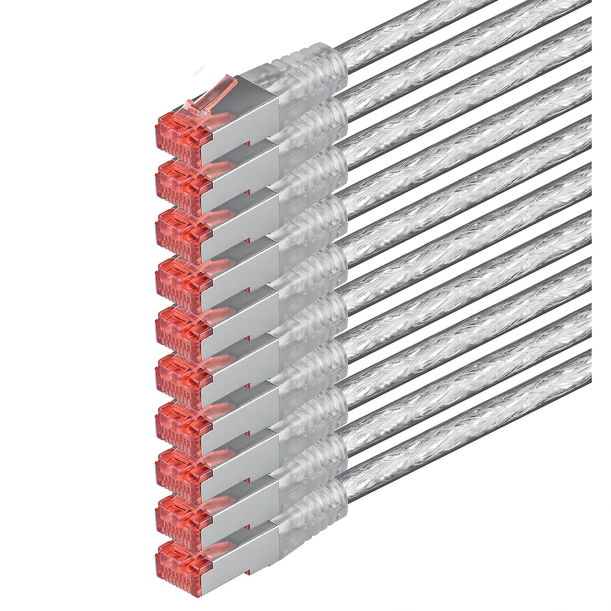 1aTTack - Cable de red SFTP PIMF con 2 conectores RJ45 de doble apantallamiento CAT 6 0 amarillo - 10 unidades 0,5m — view 158