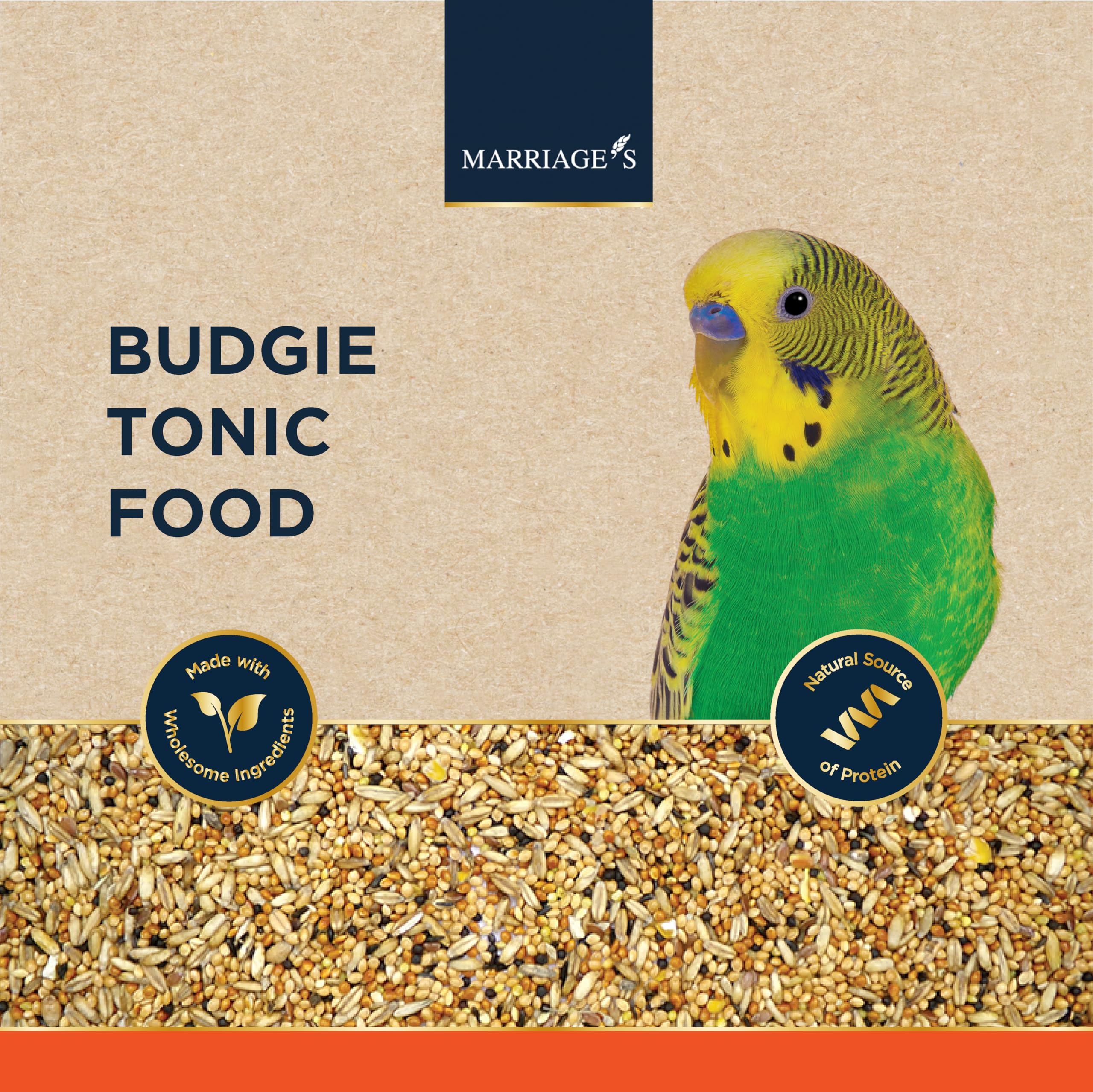 Marriages - Budgie Tonic Food, Budgie Seed and Bird Food with Red Millet, Oats, Nyjer Seed, Wholesome, Packed with Fibre and Protein (1kg) — view 2