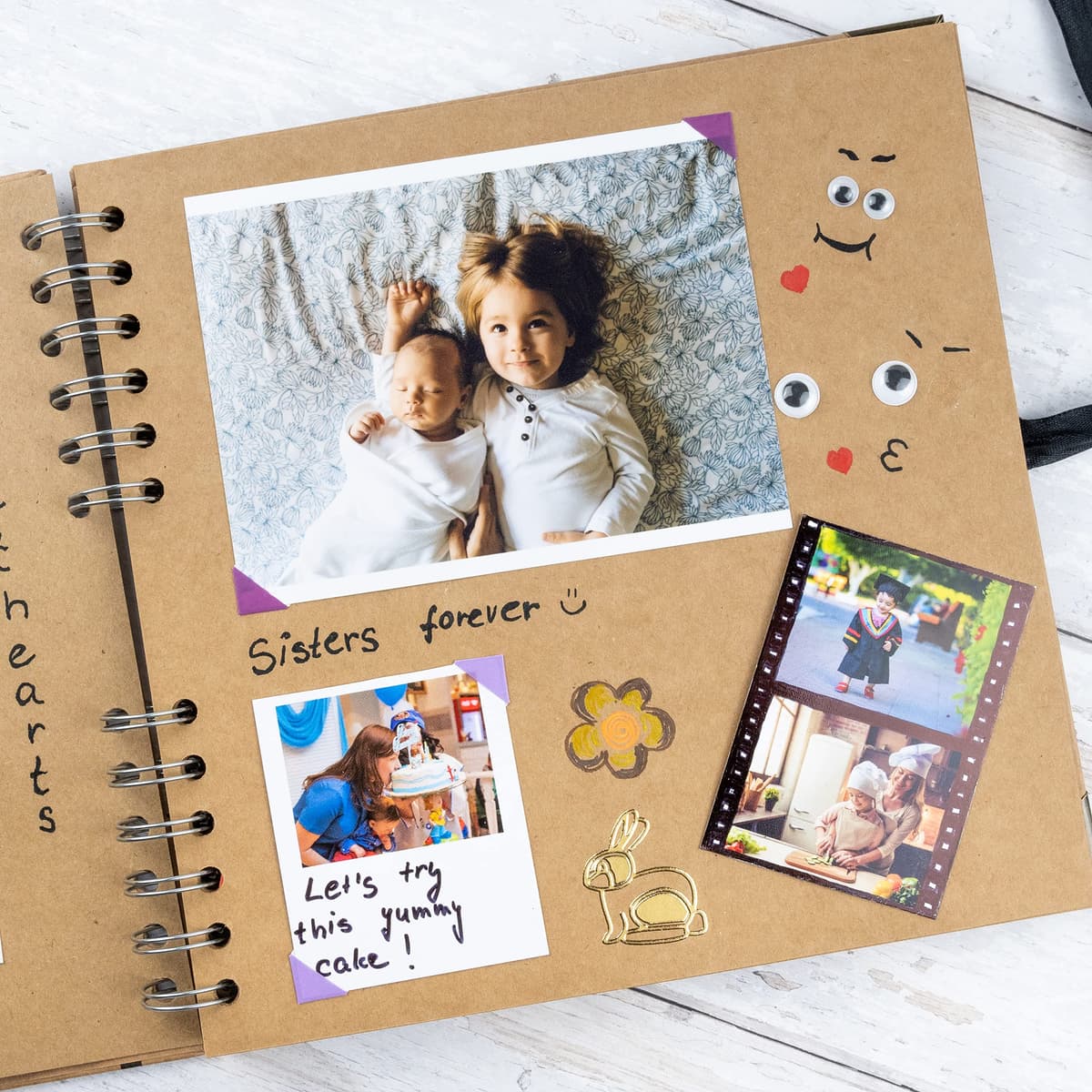 Bstorify Scrapbook Photo Albums 60 Pages (21 x 21 cm) Brown Thick Kraft Paper Scrap Book Ideal for Your Scrapbooking Albums Art & Craft Projects — view 7