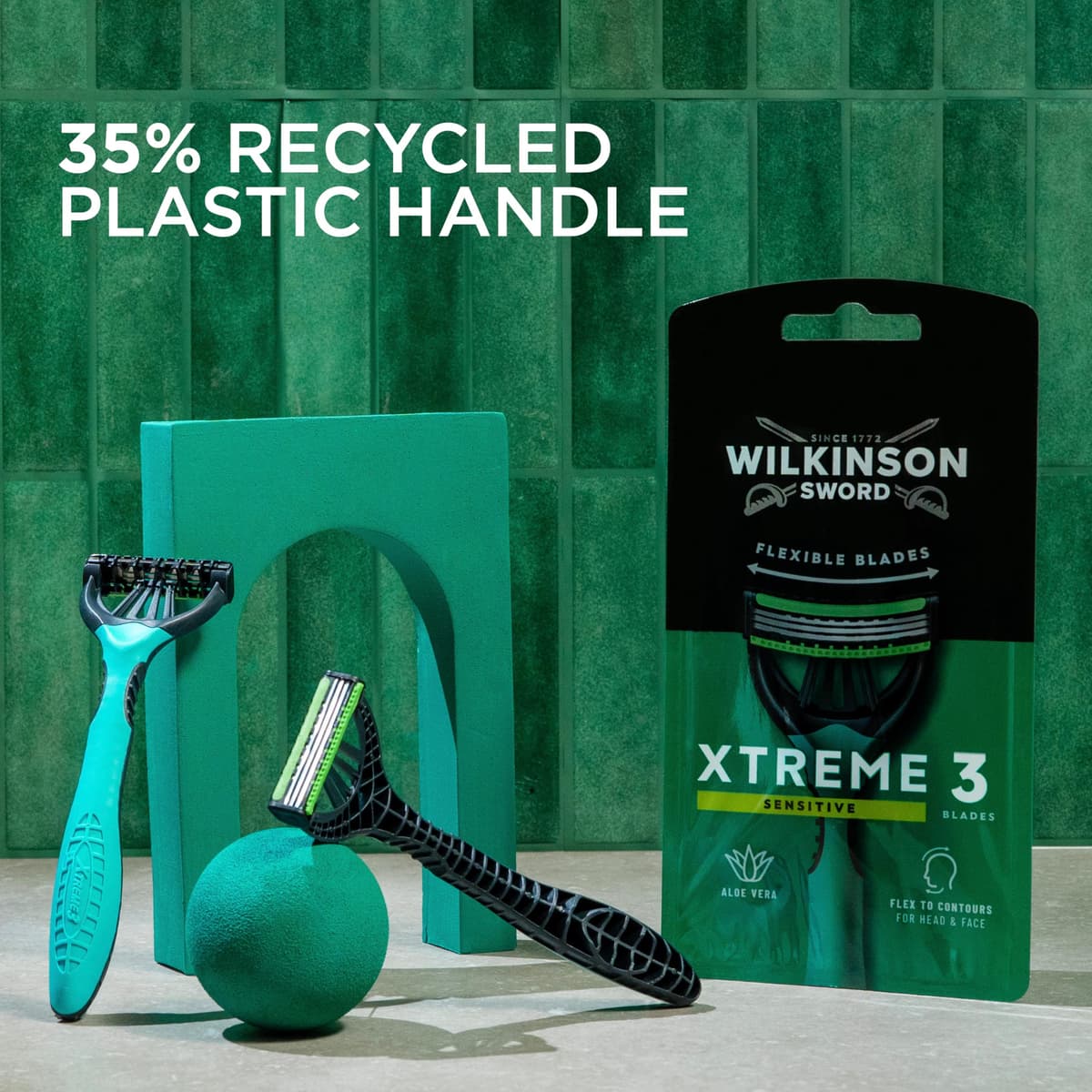 Wilkinson Sword Xtreme 3 Sensitive Men's Disposable Razors, Great Addition to Wash Bags for Men's Grooming, Great Shavers for Routine Shaving, 8 Pack — view 7