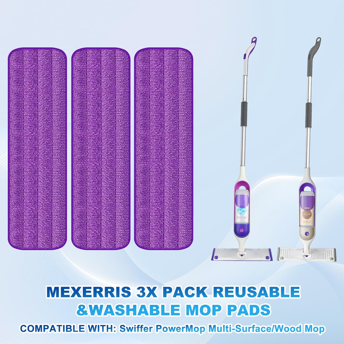 Mopa Fregona con Pulverizador, MEXERRIS Mopas de Limpieza Suelos con 2 Botellas Recargables Spray Mop Fregona Microfibra para el Hogar, Cocina, Industrial, Azulejos, Madera Dura, Madera, Laminados — view 2