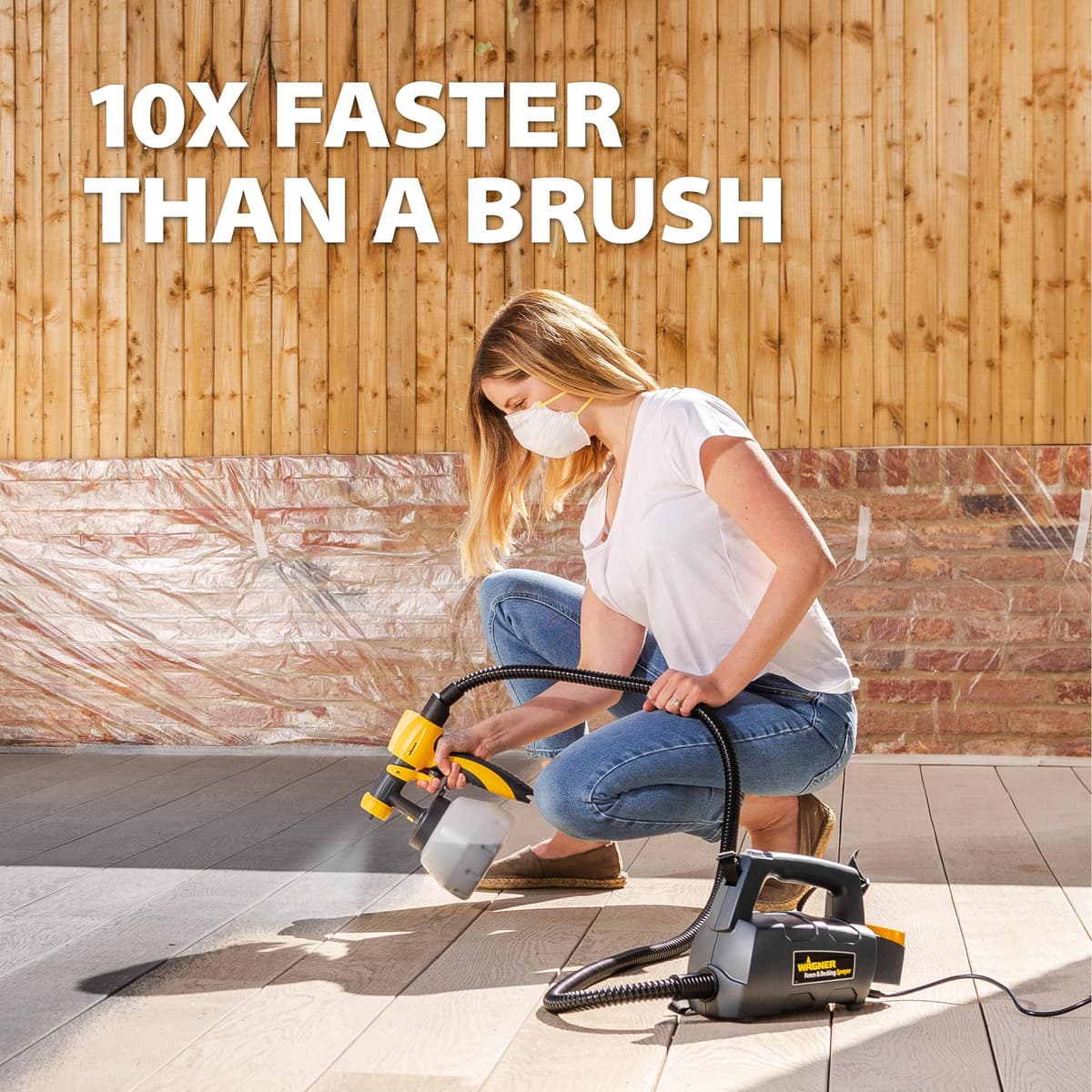 WAGNER Fence & Decking Paint Sprayer for Fences, Sheds, decking or Garden Furniture, Covers 5 m² in 9 min, 1400 ml Capacity, 460 W, 1.8 m Hose — view 2