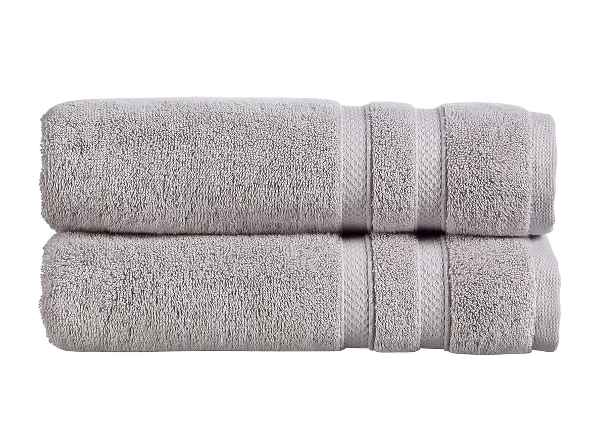 Christy Chroma Bath Towels | Set of 2 | Highly Absorbent Heavyweight 675GSM | Bold and Bright | Soft Velvety Smooth Bathroom Shower Towels | 100% Cotton | Sustainably Made | Ash Grey — view 88