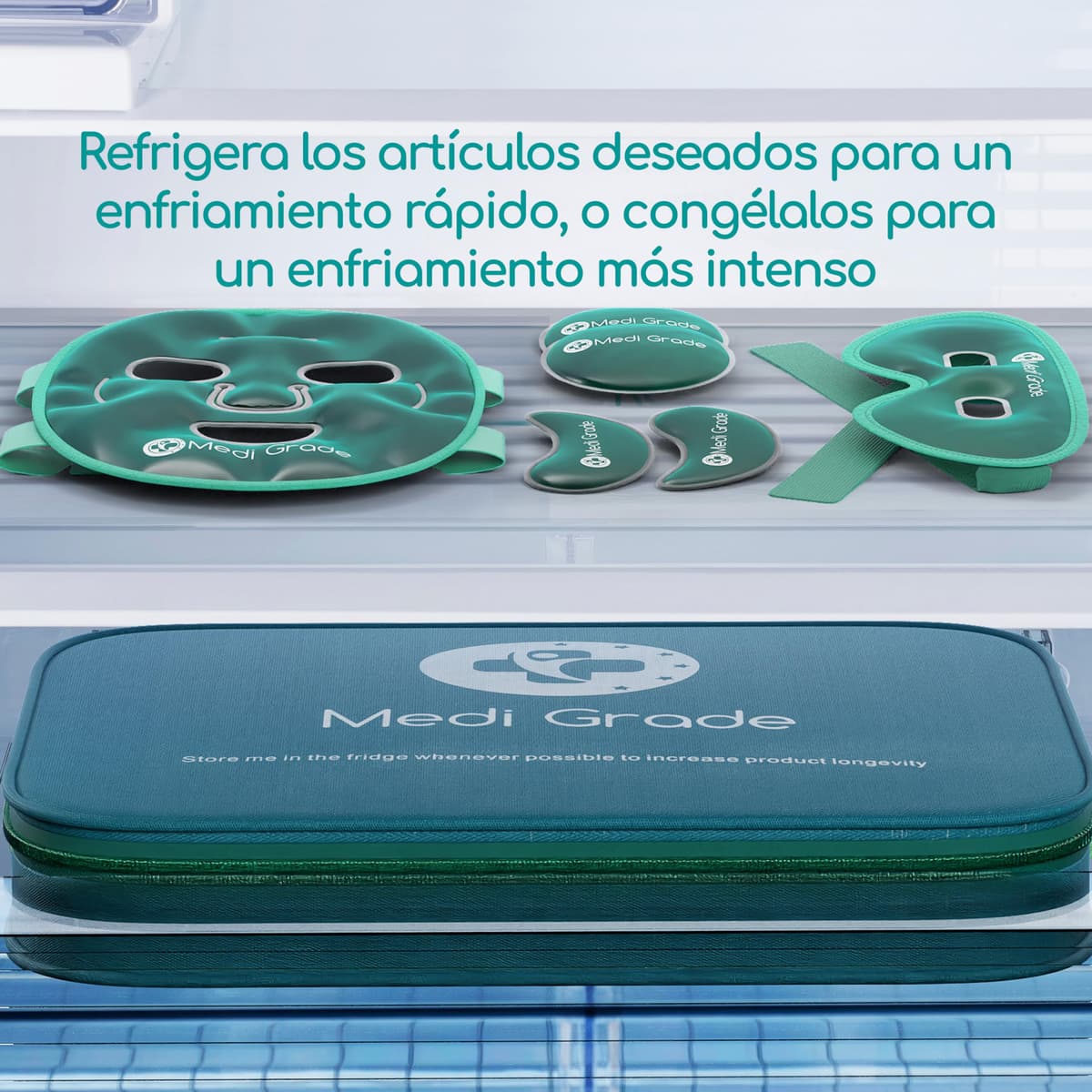 Antifaz de Gel Frío y Mascara para Ojos – Tecnología de Gel Facial de Medi Grade – Set para Cuidado Facial de Mujer y Hombre, Mascara de Frio para Cara Ojos y Anti Ojeras — view 7