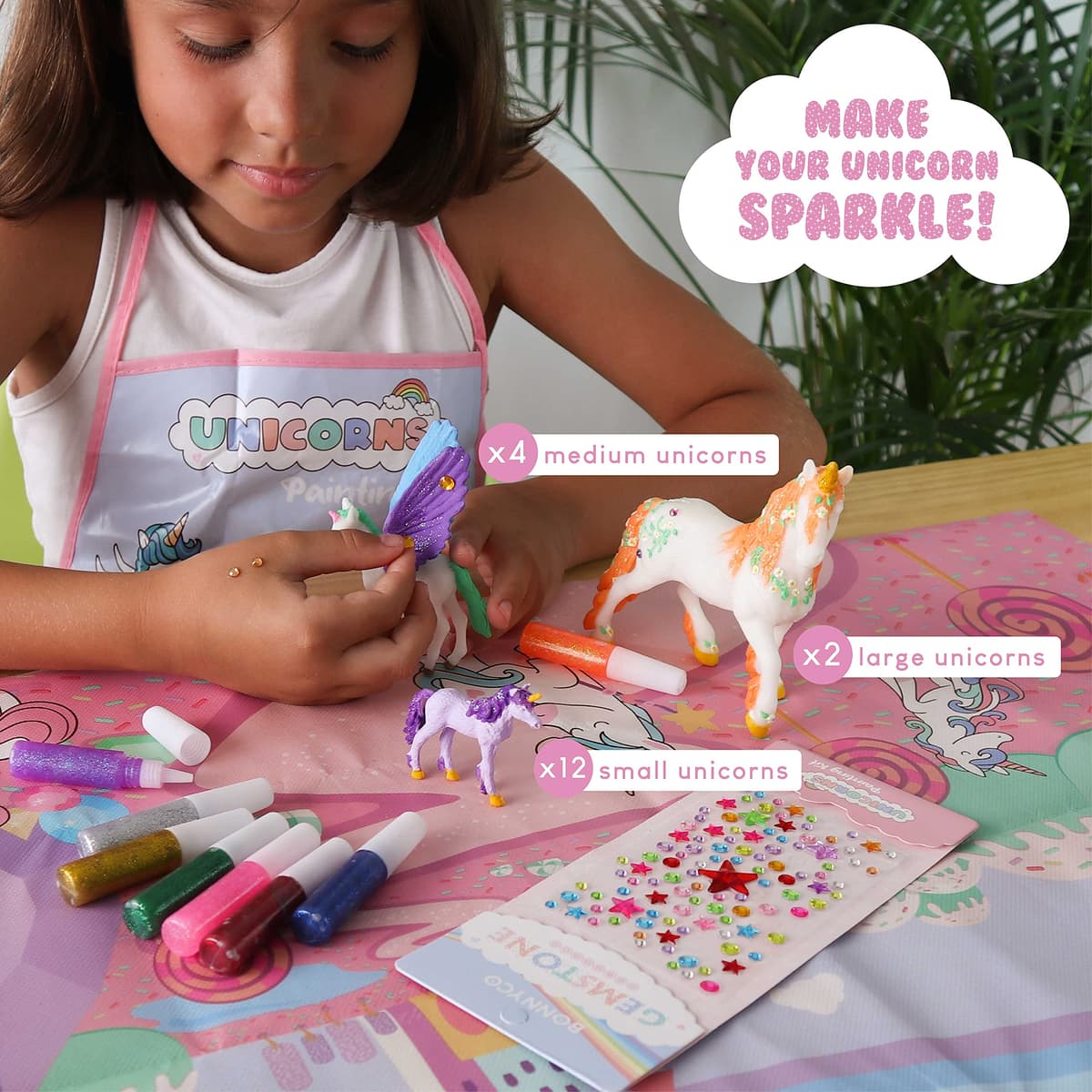 BONNYCO Unicornios para Niñas Figuras para Pintar Kit con 18 Unicornios. Set Manualidades Niñas, Juguetes con Brillo en la Oscuridad 3 4 5 6 7 8 9 10 Años. Regalos Niños en Cumpleaños y Navidad — view 5
