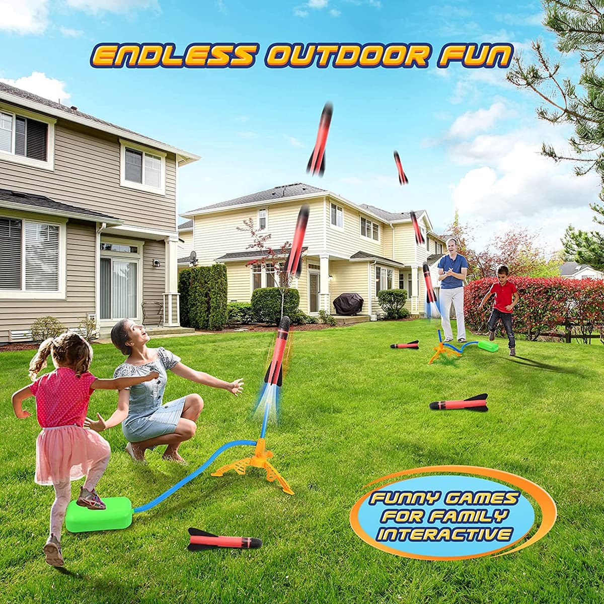 Boys Toys for 3-12 Years Old Boys, With 6 Powerful Foam Rocket -Kids Toys Garden Toys Boys Girls Gifts Age 3-9 Year Old Boys Toys Age 3-9 Outdoor Birthday Gifts for Kids Toy Rockets Garden Games — view 5