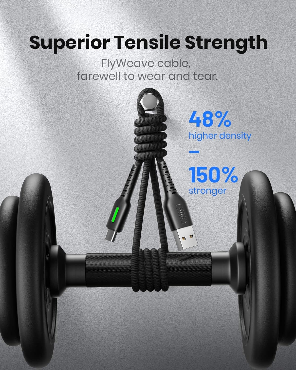 INIU USB A to USB C Cable, [3 Pack] QC 3.0 Fast Charging Type C Cable, [1.6+6.6+6.6ft] Nylon Braided USBC Phone Data Cord for iPhone 17 16 15 Pro Max, Samsung Galaxy S25 S24 S23 Ultra, Pixel 10 etc. — view 8