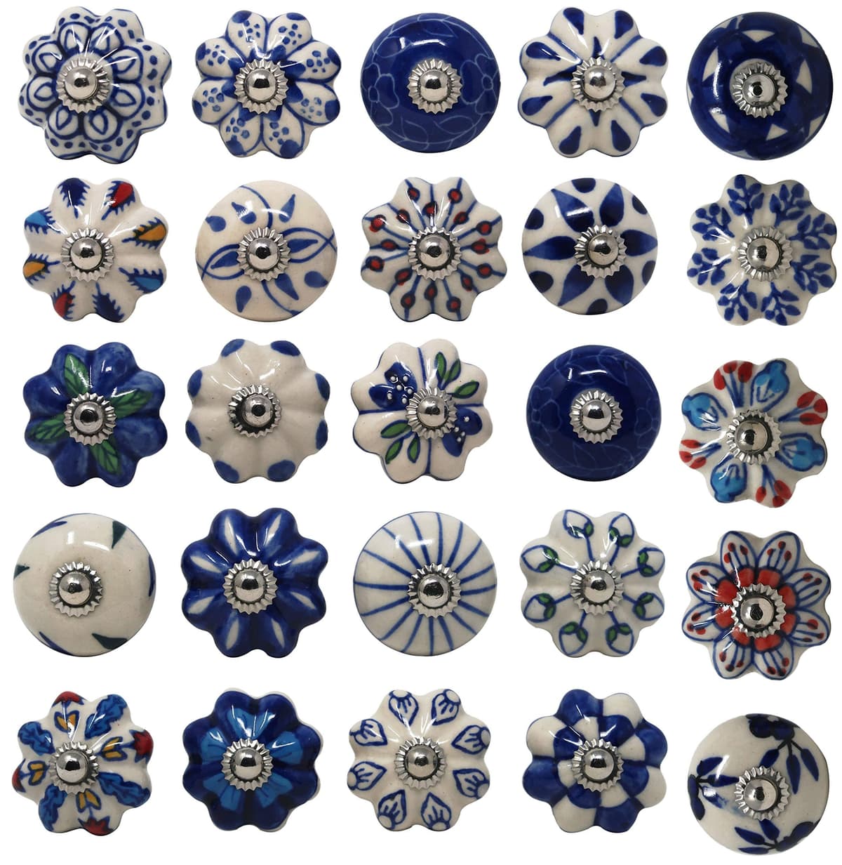 Ajuny Vintage Juego de 20 Pomos de Cerámica Blanca para Cómoda Cajón Armario Cocina Moderna Baño y Dormitorio Tiradores Decorativos Hechos a Mano — view 30