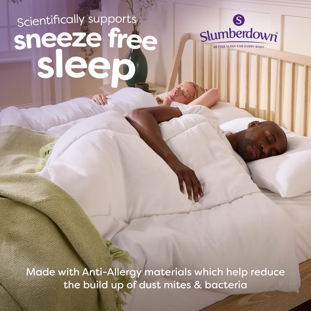 Slumberdown Anti Allergy Double Duvet 10.5 Tog - Allergy UK Approved All Year Round Double Quilt for Allergy Sufferers - Made in the UK, Anti Bacterial and Machine Washable Bedding (200 x 200cm) — view 2