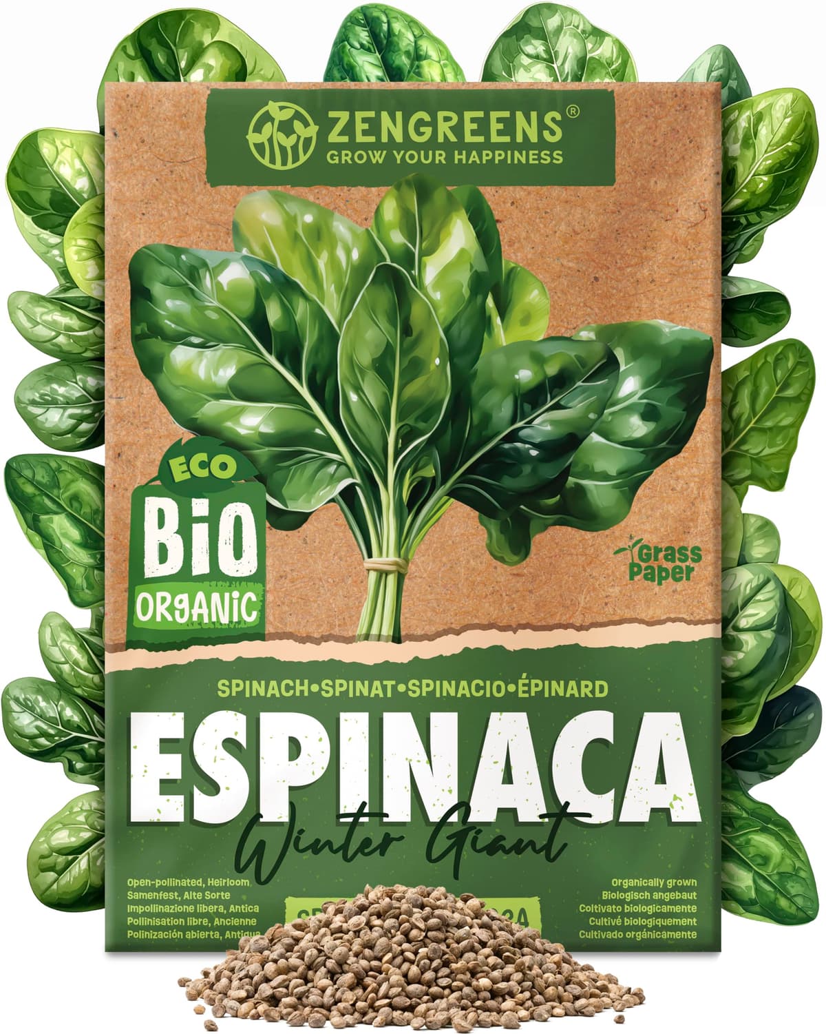 ZenGreens® - Semillas de espinaca winter giant bio