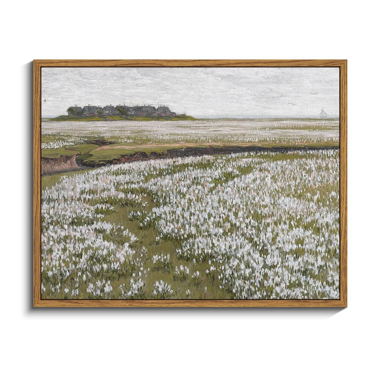 InSimSea Framed Canvas Wall Art, Meadow with Flowers Painting, Landscape for Living Room, Bedroom, Home, Bathroom Decor, 8x10 — view 138