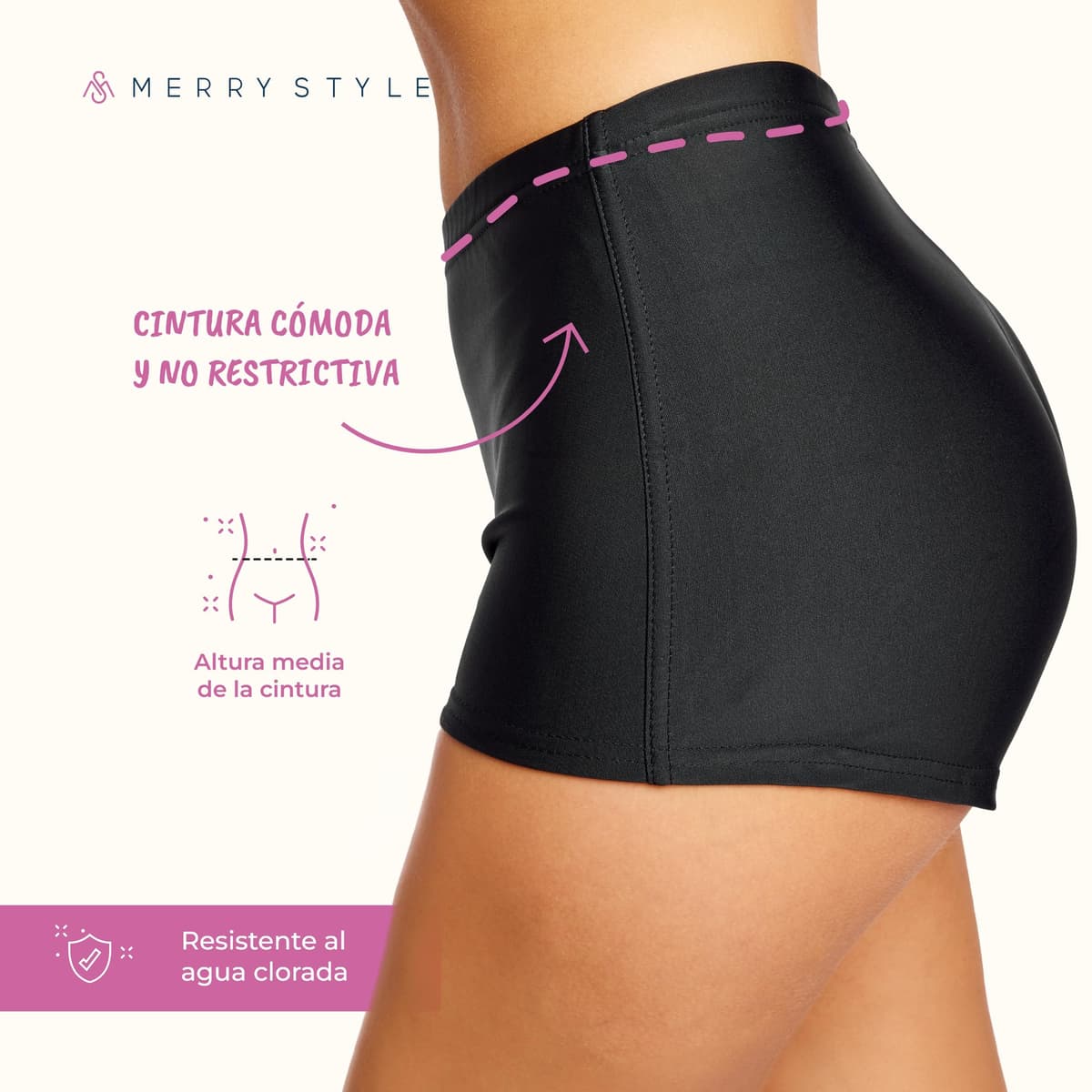 Merry Style Shorts Bañadores Deportivos para Mujer Trajes de Baño Shorts de Natación Bikini para Playa Piscina Deporte Bragas Modelo L23L1 — view 5