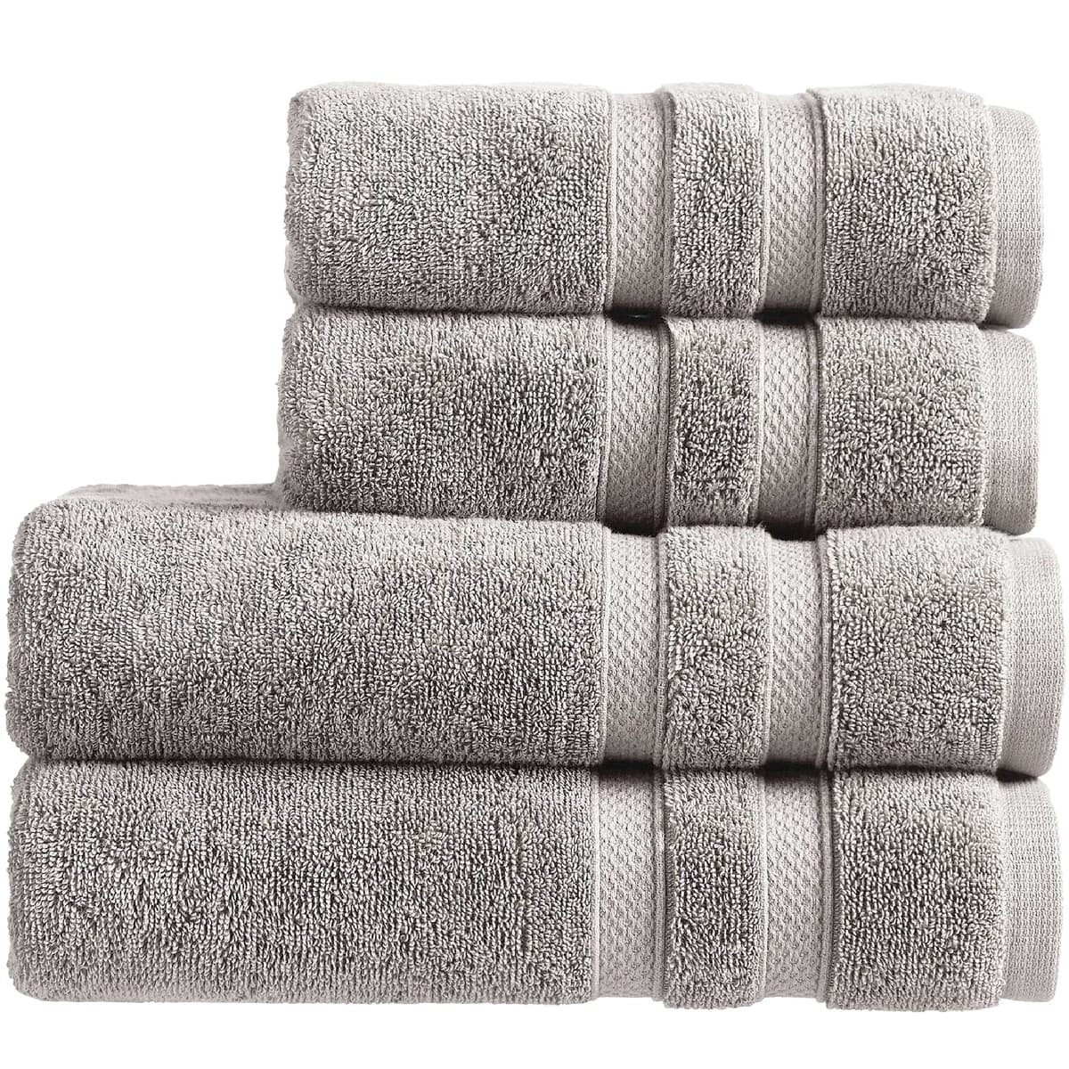 Christy Chroma Bath Towels | Set of 2 | Highly Absorbent Heavyweight 675GSM | Bold and Bright | Soft Velvety Smooth Bathroom Shower Towels | 100% Cotton | Sustainably Made | Ash Grey — view 90