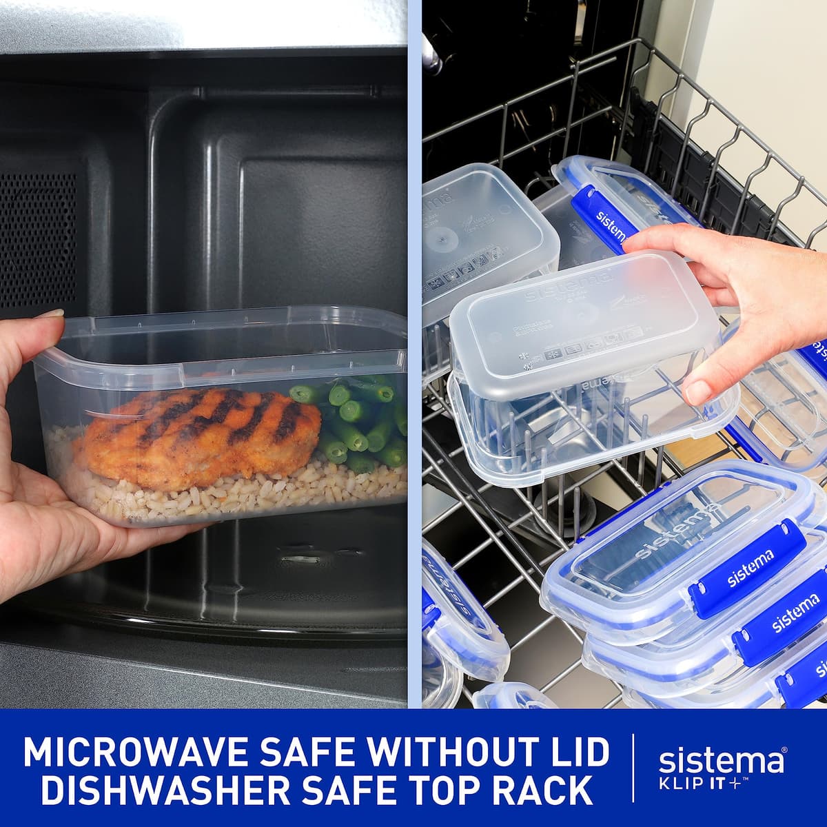 Sistema KLIP IT PLUS Leakproof Food Storage Containers | 2.2 L1 L400 ml | Airtight & Stackable Meal Prep Containers with Lids | School Lunch Boxes & Snack Boxes | 6 Count — view 5