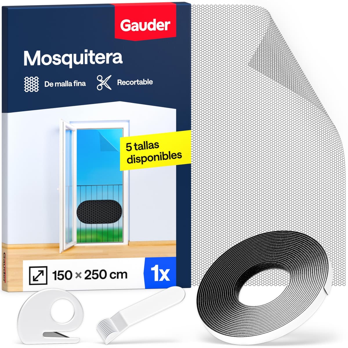 GAUDER Mosquitera para Ventana - Red Anti-Insectos con Cierre de Gancho y Bucle - Protección Adhesiva contra Mosquitos - Malla Autoadhesiva (130 x 150 cm - Bianca) — view 13