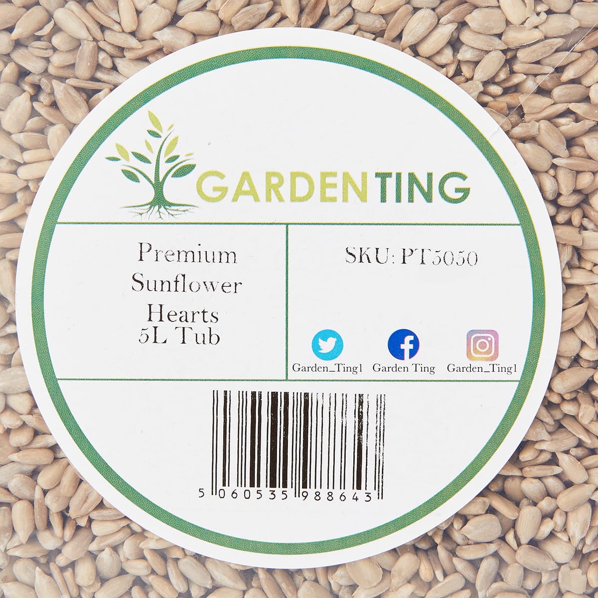 Garden Ting Sunflower Hearts Wild Bird Food Tub, 5 Litre — view 4