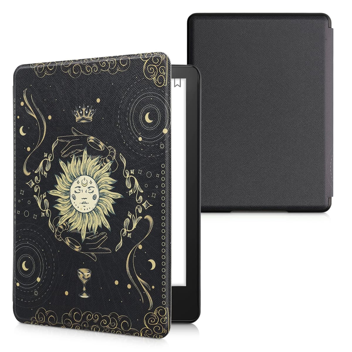 kwmobile Cover for Amazon Kindle Paperwhite (2024)/Colorsoft Case - eReader Cover with auto sleep funktion - Cosmic Nature with Blue/Grey/Black — view 42