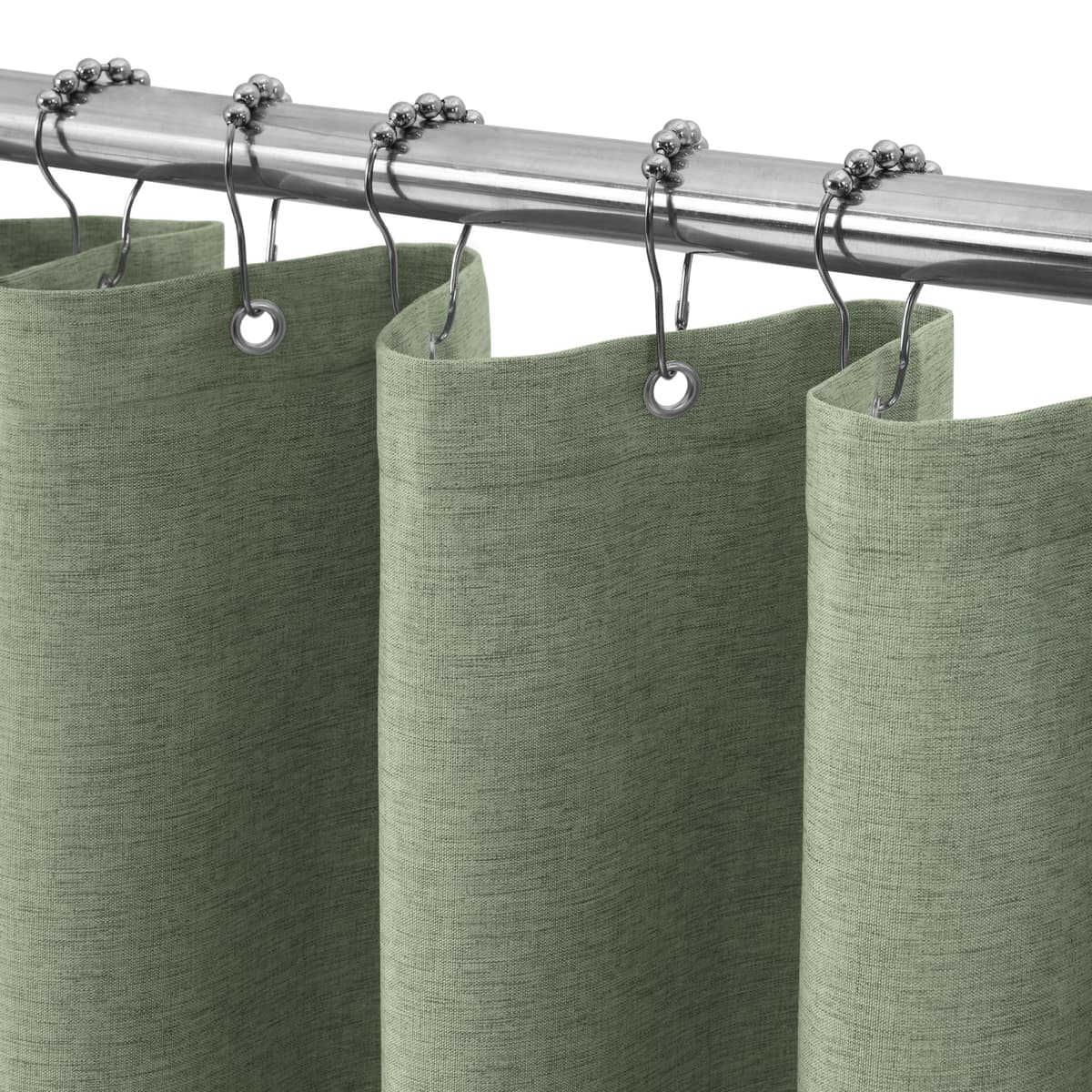 Cortina de Ducha para Baño Impermeable con Ganchos de Metal Cortina de Ducha de Tela Waffle Cortina de Baño Resistente y Antimoho para Bañera o Cabina - 152 x 182 cm (Blanco) — view 37