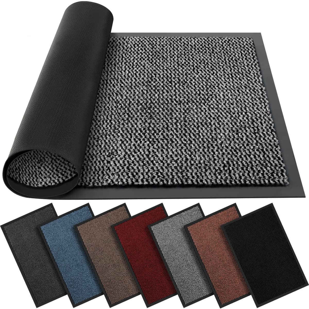 BLADO Washable Door Mats Indoor & Outdoor - Non-Slippery Heavy Duty - Stylish & Large Rubber - Perfect Dust Grabbing Doormats (Anthracite, 40cm x 60cm) — view 9
