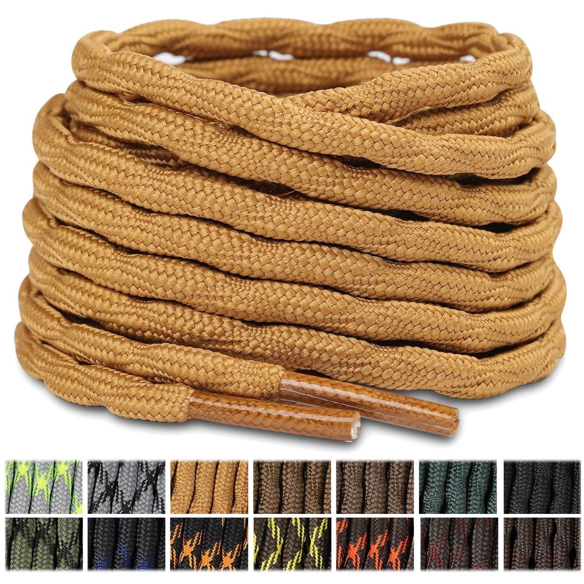 Stepace 2 Pares Cordones Redondos 4,5mm para Botas de Senderismo, Montaña y Trabajo, Cordones de Nylon Resistentes para Trekking — view 22