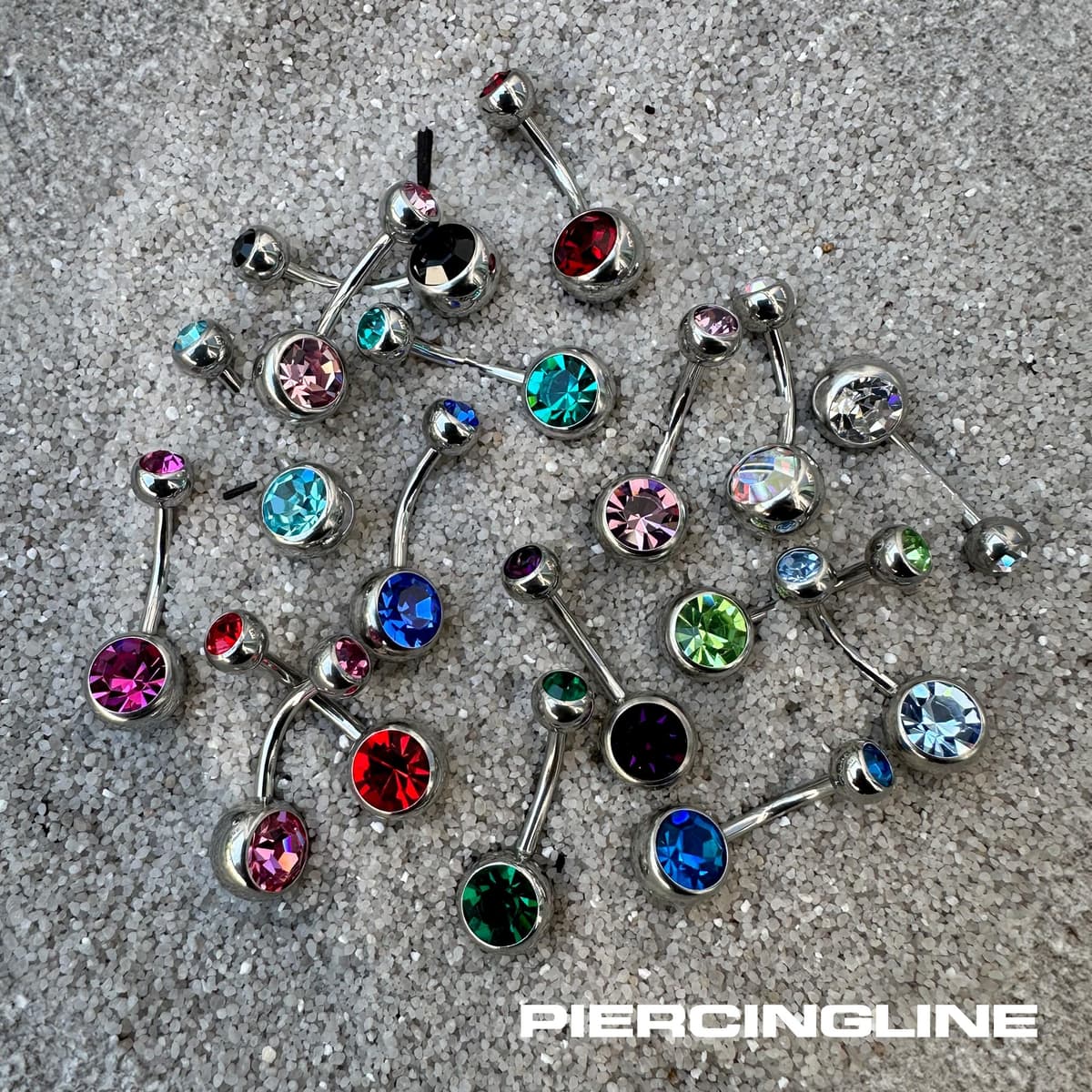 PIERCINGLINE Piercing Ombligo Acero Quirúrgico 2 CRISTALES Piercing Bananabell Banana Elección de color y tamaño — view 6