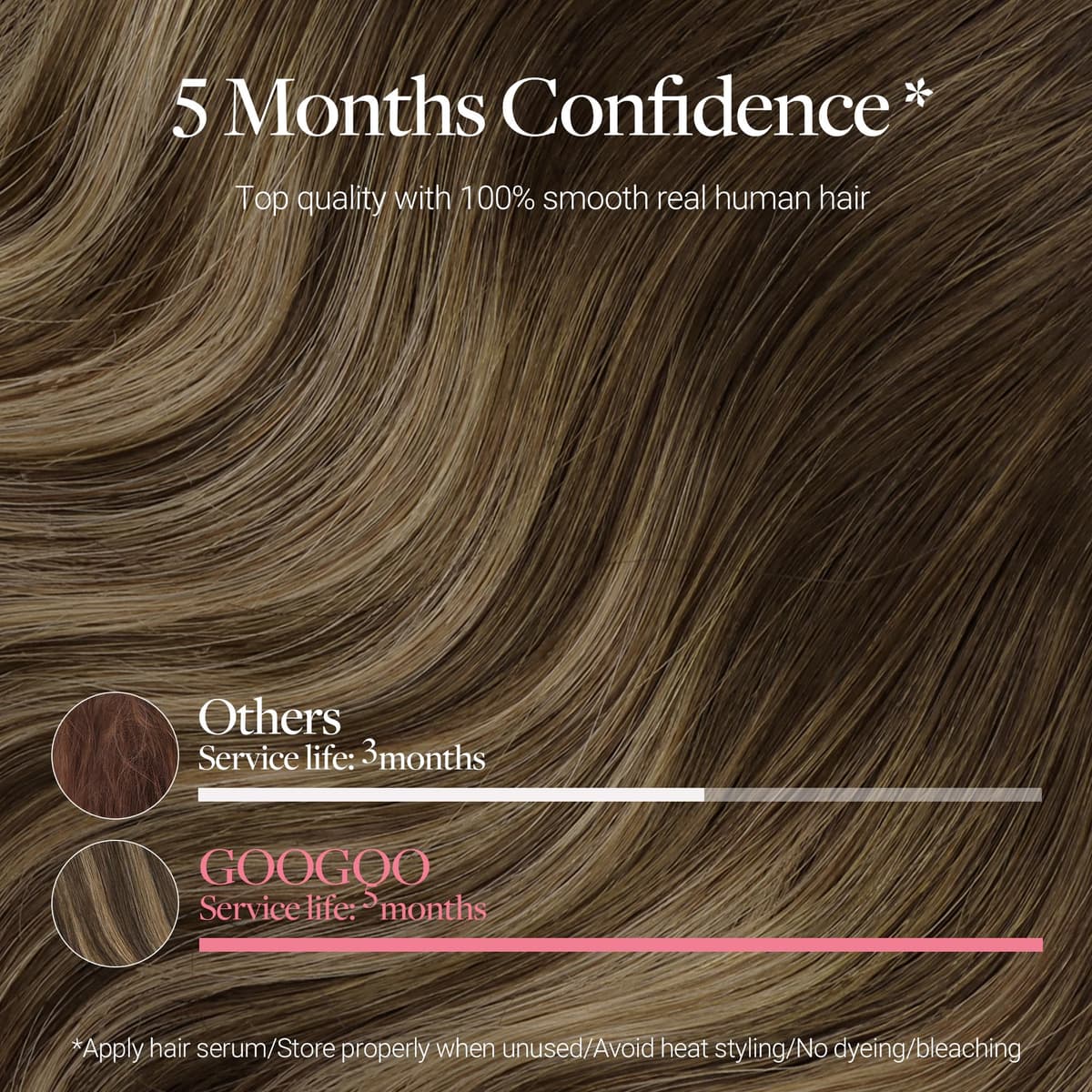 GOO GOO Clip in Hair Extensions Human Hair, 18inch 150g 9Pcs, #2 Dark Brown, Hair extensions for women, Human Hair Extensions Clip in — view 24