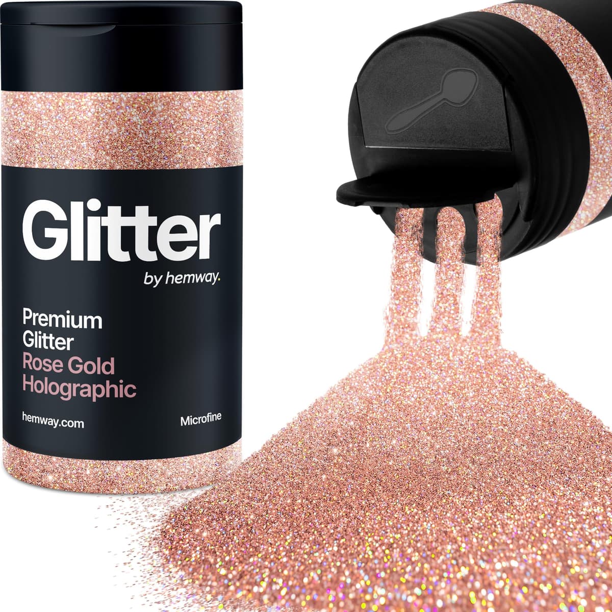 Light Rose Gold Glitter Shaker, 130g Ultrafine Glitter, Crafts 1/128" Metallic Flake Light Rose Gold Sequins, Resin & Epoxy Crafts, Decorating, Halloween, Christmas Nail, Face, Hemway — view 315