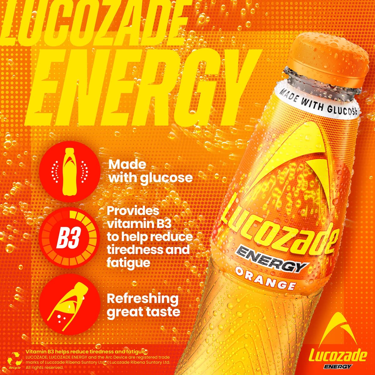 Lucozade Energy Orange 380ml (Pack of 4) — view 4