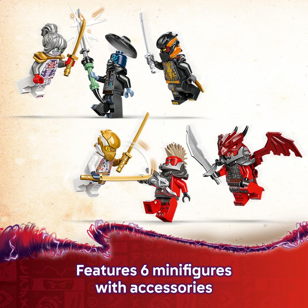 LEGO NINJAGO 4in1 Zane’s Ultra Combiner Mech Toy - Rebuilds into a Jet, Car Model, Dragon & Ninja Figure - Incl. 6 Minifigures for Role Play - Building Set for 9+ Year Old Boys & Girls - 71834 — view 4