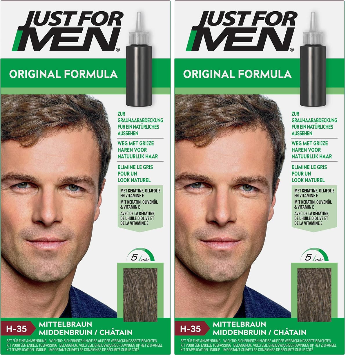 Just for men Original Formula Dark Brown Black Hair Dye, Restores Original Colour for a Natural Look H45 — view 5